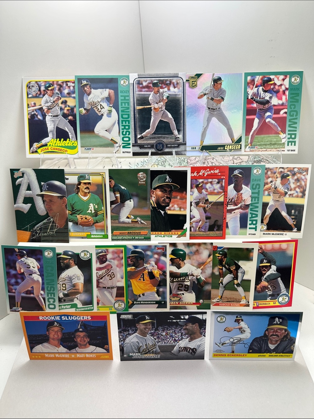 Jose Canseco/Mark McGwire A’s lot of 22 +Rickey Henderson/Eckersley/Stewart